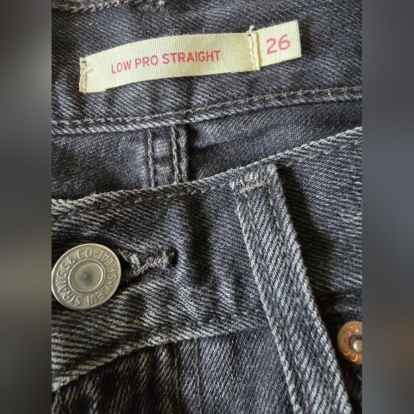 Levi's Black Low Pro Straight Denim Jeans - Picture 8 of 9